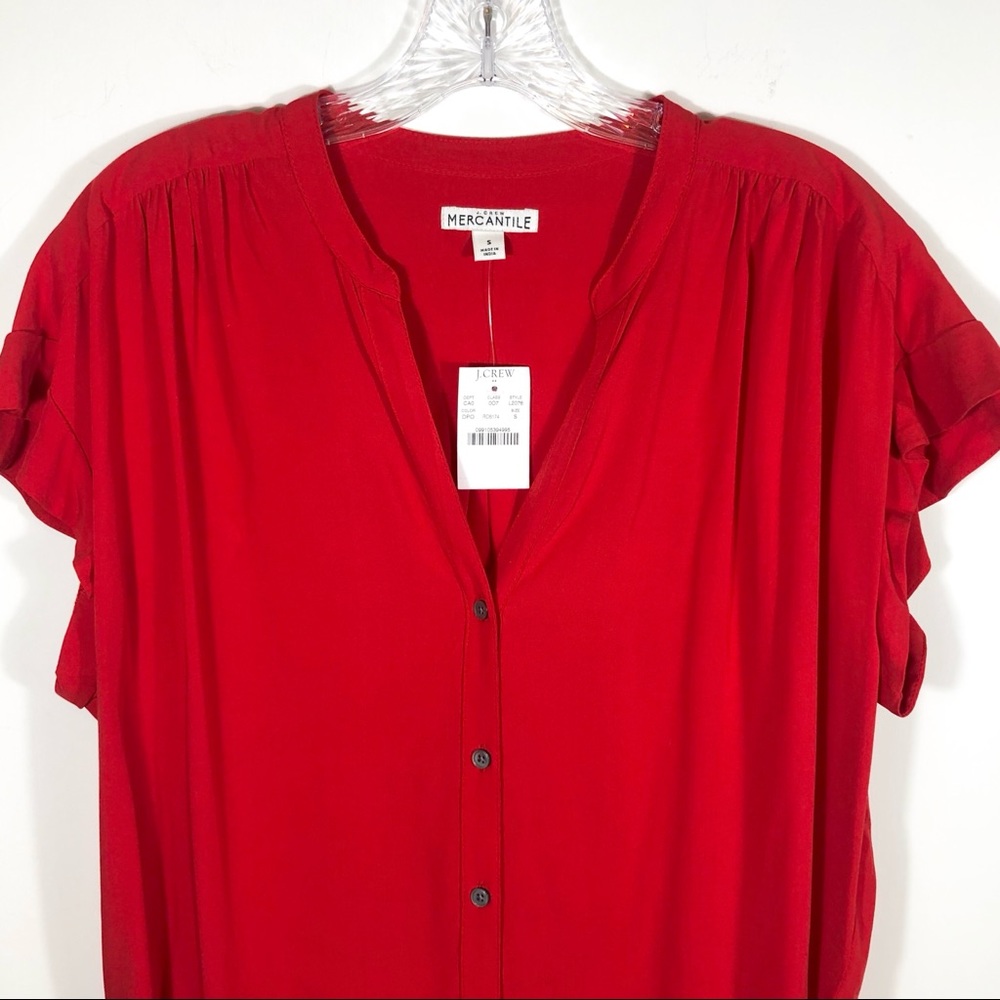 J. Crew Mercantile oversized bright red top. S